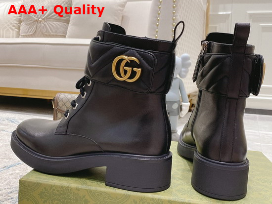 Gucci Womens Ankle Boot with Double G Black Leather 670397 Replica