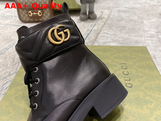 Gucci Womens Ankle Boot with Double G Black Leather 670397 Replica