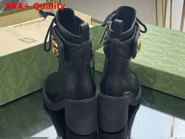 Gucci Womens Boot with Double G in Black Leather 719849 Replica