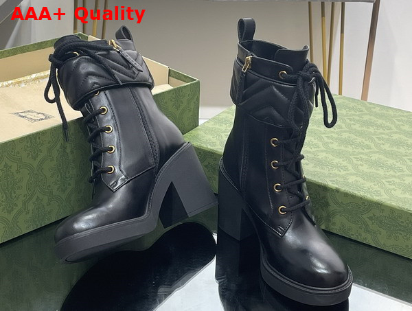 Gucci Womens Boot with Double G in Black Leather 719849 Replica