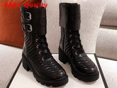 Gucci Womens Boot with Interlocking G Black Chevron Matelasse Leather 628855 Replica