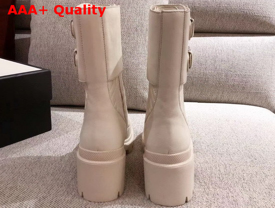 Gucci Womens Boot with Interlocking G White Chevron Matelasse Leather 628855 Replica