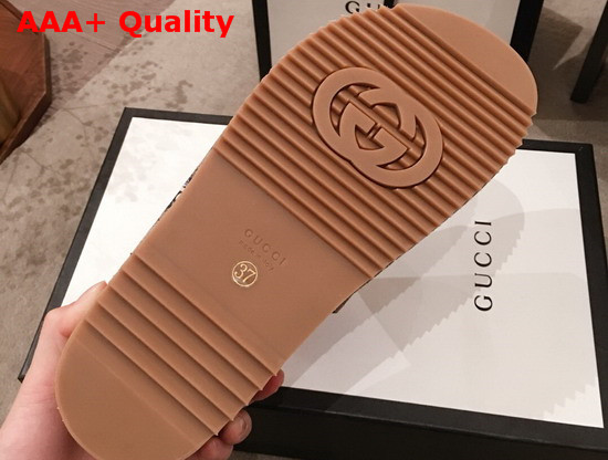 Gucci Womens Disney X Gucci GG Slide Sandal Beige and Ebony Mini GG Supreme Canvas Replica