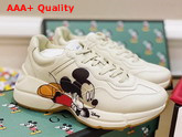 Gucci Womens Disney X Gucci Rhyton Sneaker Ivory Leather 602049 Replica