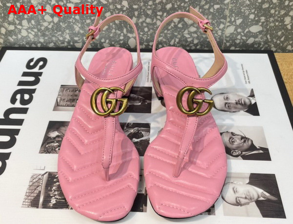 Gucci Womens Double G Sandal in Pink Leather 674840 Replica