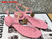 Gucci Womens Double G Sandal in Pink Leather 674840 Replica