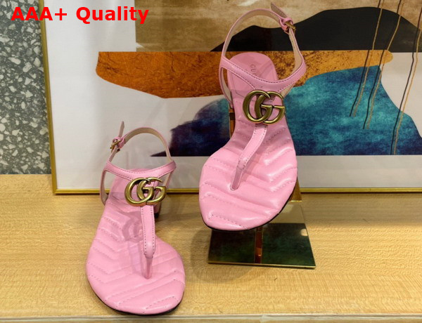 Gucci Womens Double G Sandal in Pink Leather 674840 Replica