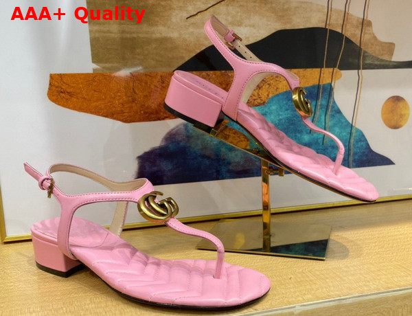 Gucci Womens Double G Sandal in Pink Leather 674840 Replica