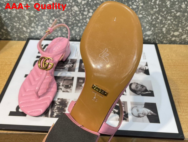 Gucci Womens Double G Sandal in Pink Leather 674840 Replica