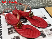 Gucci Womens Double G Sandal in Red Leather 674840 Replica