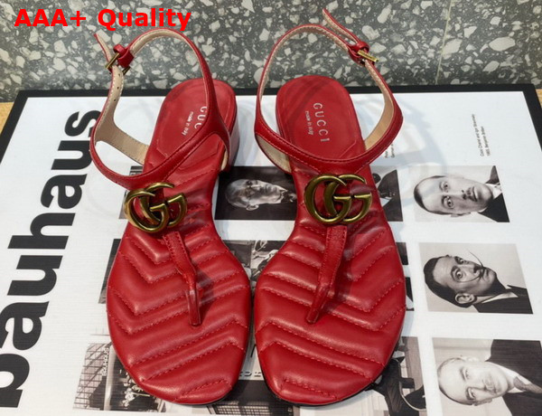 Gucci Womens Double G Sandal in Red Leather 674840 Replica