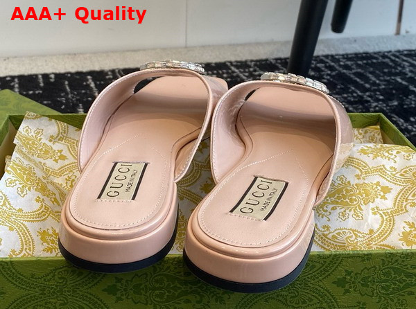 Gucci Womens Double G Slide Sandal in Light Pink Patent Leather 771586 Replica