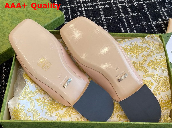 Gucci Womens Double G Slide Sandal in Light Pink Patent Leather 771586 Replica