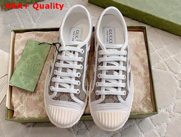 Gucci Womens GG Canvas Sneaker in Beige and Ebony Oirginal GG Canvas 759071 Replica