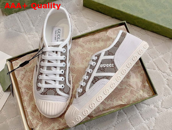 Gucci Womens GG Canvas Sneaker in Beige and Ebony Oirginal GG Canvas 759071 Replica