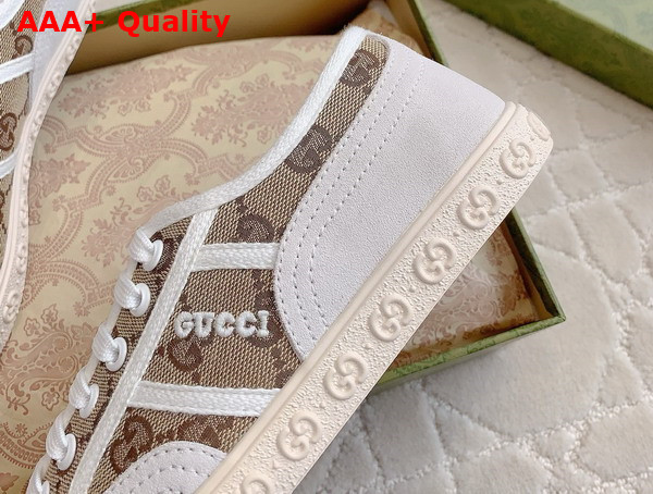 Gucci Womens GG Canvas Sneaker in Beige and Ebony Oirginal GG Canvas 759071 Replica