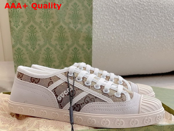 Gucci Womens GG Canvas Sneaker in Beige and Ebony Oirginal GG Canvas 759071 Replica