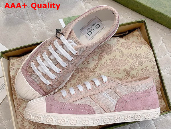 Gucci Womens GG Canvas Sneaker in Pink Oirginal GG Canvas 759071 Replica