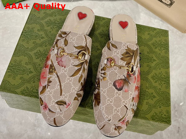 Gucci Womens GG Flora Princetown Slipper Multicolor GG Supreme Flora Print Canvas 727197 Replica