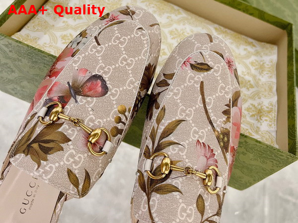 Gucci Womens GG Flora Princetown Slipper Multicolor GG Supreme Flora Print Canvas 727197 Replica