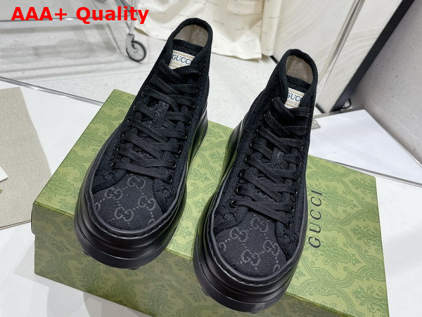 Gucci Womens GG High Top Sneaker in Black Original GG Canvas Replica