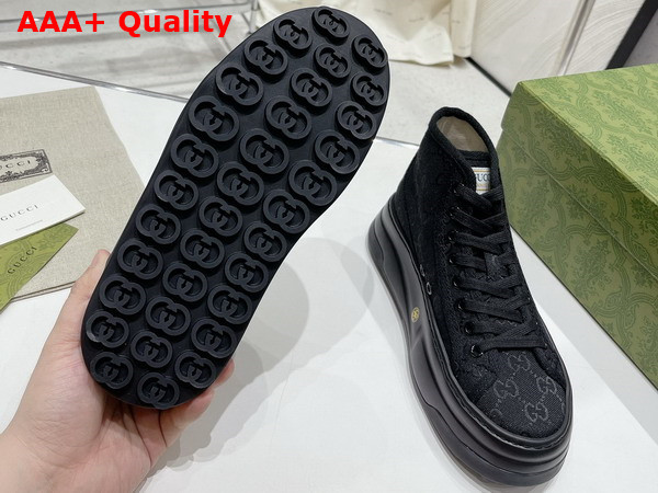 Gucci Womens GG High Top Sneaker in Black Original GG Canvas Replica