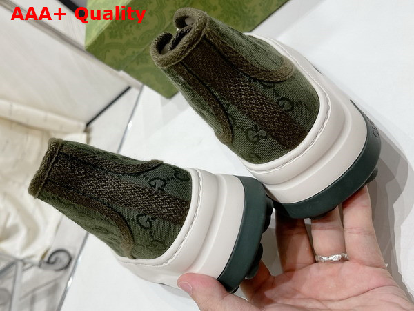 Gucci Womens GG High Top Sneaker in Green Original GG Canvas Replica