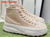 Gucci Womens GG High Top Sneaker in Pink Original GG Canvas Replica