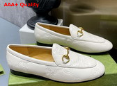 Gucci Womens GG Jordaan Loafer in White GG Matelasse Leather 699903 Replica