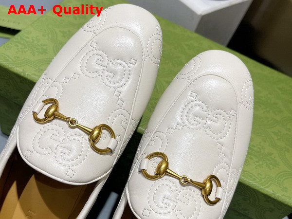 Gucci Womens GG Jordaan Loafer in White GG Matelasse Leather 699903 Replica