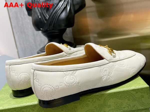 Gucci Womens GG Jordaan Loafer in White GG Matelasse Leather 699903 Replica