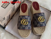 Gucci Womens GG Matelasse Canvas Espadrille Sandal Blue Replica