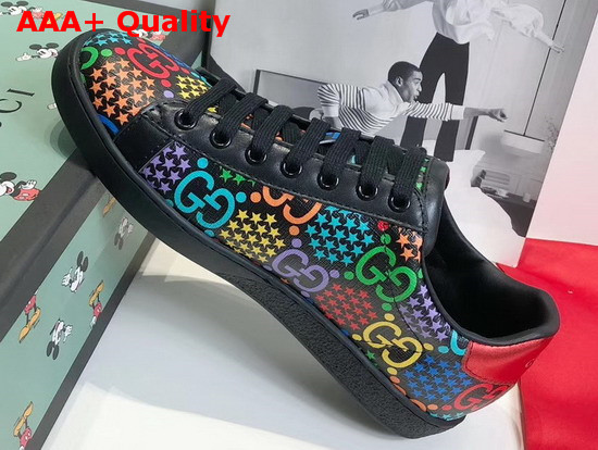 Gucci Womens GG Psychedelic Ace Sneaker Black GG Psychedelic Supreme Canvas 610086 Replica