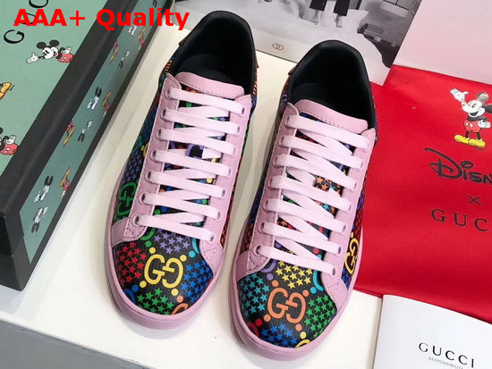 Gucci Womens GG Psychedelic Ace Sneaker Pink GG Psychedelic Supreme Canvas 610086 Replica