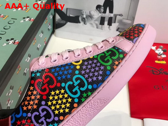 Gucci Womens GG Psychedelic Ace Sneaker Pink GG Psychedelic Supreme Canvas 610086 Replica