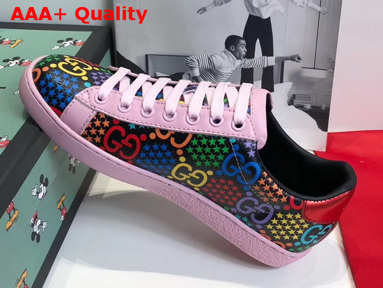 Gucci Womens GG Psychedelic Ace Sneaker Pink GG Psychedelic Supreme Canvas 610086 Replica