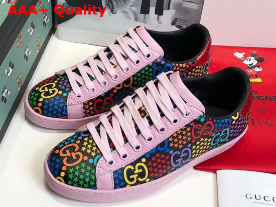 Gucci Womens GG Psychedelic Ace Sneaker Pink GG Psychedelic Supreme Canvas 610086 Replica