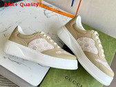 Gucci Womens GG Sneaker White and Beige GG Supreme Canvas 909595 Replica