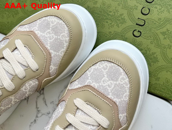 Gucci Womens GG Sneaker White and Beige GG Supreme Canvas 909595 Replica