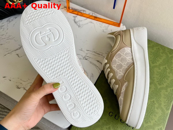 Gucci Womens GG Sneaker White and Beige GG Supreme Canvas 909595 Replica