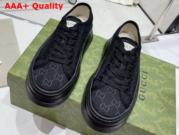 Gucci Womens GG Sneaker in Black Original GG Canvas 746766 Replica