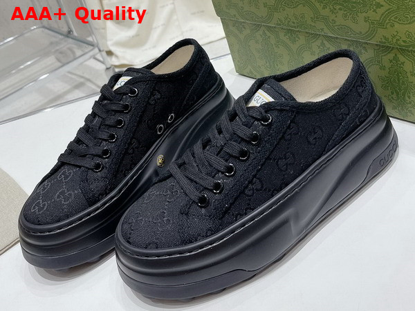 Gucci Womens GG Sneaker in Black Original GG Canvas 746766 Replica