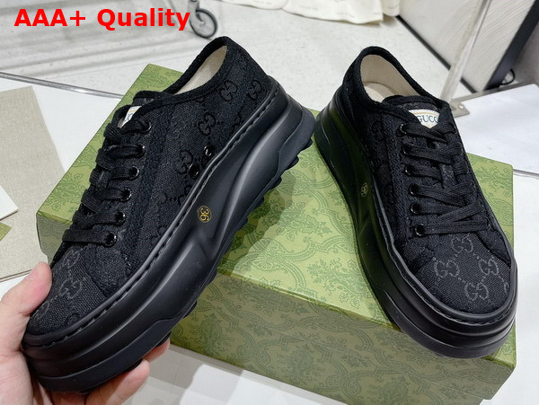 Gucci Womens GG Sneaker in Black Original GG Canvas 746766 Replica