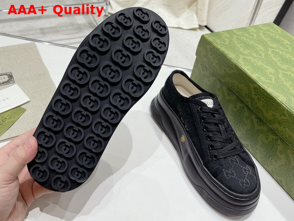 Gucci Womens GG Sneaker in Black Original GG Canvas 746766 Replica