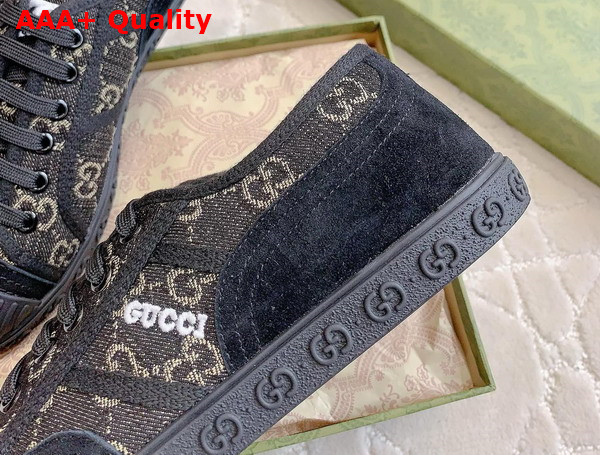 Gucci Womens GG Sneaker in Black and Grey GG Denim 759071 Replica