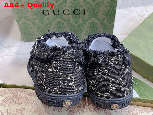 Gucci Womens GG Sneaker in Black and Grey GG Denim 784213 Replica