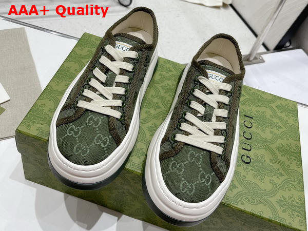 Gucci Womens GG Sneaker in Green Original GG Canvas 746766 Replica