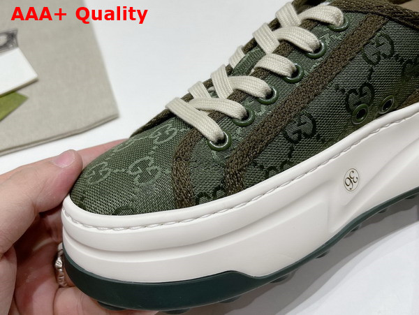 Gucci Womens GG Sneaker in Green Original GG Canvas 746766 Replica