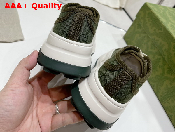 Gucci Womens GG Sneaker in Green Original GG Canvas 746766 Replica