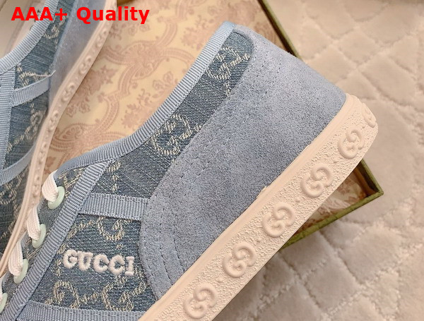 Gucci Womens GG Sneaker in Light Blue GG Denim 759071 Replica